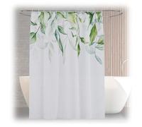 Relaxdays Cortina de ducha 180x200 con estampado blanco,verde oscuro,verde