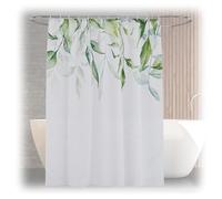 Relaxdays Cortina de Ducha Diseño Plantas, Baño, 180 x 200 cm, Antimoho, Lavable, 12 Anillas, para Bañera, Multicolor