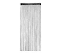 Relaxdays Cortina de Hilos Brillantes para Puertas y Ventanas, para Cortar a Medida, Visillo 90x245cm, Negro