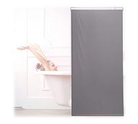 Relaxdays Cortina Enrollable Ducha Cadena, Estor Traslúcido, Repele el Agua, Montaje Techo/Pared, 80x240 cm, Gris