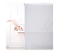 Relaxdays Cortina enrollable para ducha blanco blanco