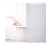 Relaxdays Cortina enrollable para ducha blanco blanco