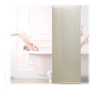 Relaxdays Cortina Enrollable Ducha, Estor Traslúcido, Repelente Agua, Fijación en Techo o Pared, 60x240 cm, Beige