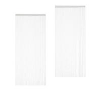Relaxdays Cortinas decorativas de hilos blancos blanco