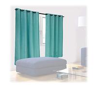 Relaxdays Cortinas, Set 2, 175x135 cm, Opacas, Oscuras, Ojales, Sobrecortinas Control de Luz Estampadas, Turquesa
