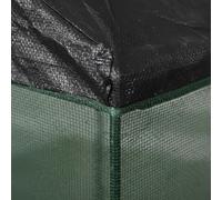 Relaxdays Cubierta para plantas con techo y puerta verde oscuro,negro