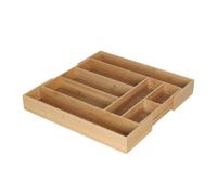 Relaxdays Cubierto extensible de bambú marrón claro