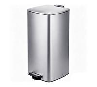 Relaxdays cubo de basura, 60 litros, plateado