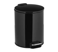 Relaxdays Cubo de basura de 5 litros negro,plata