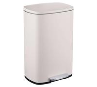 Relaxdays Cubo Basura Baño 50 Litros, Papelera Cocina Cierre Suave, Pedal, Bote Residuos Rectangular, Color a Elegir