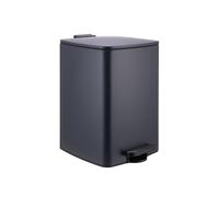Relaxdays cubo basura cocina 20 L, cierre amortiguado, interior extraíble, metal mate, pedal cuadrado, gris oscuro