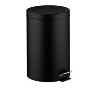 Relaxdays Cubo de basura cocina redondo de 20 L negro