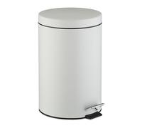 Relaxdays Cubo de basura cocina redondo de 20 L blanco,negro