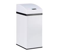 Relaxdays Cubo Basura Cocina con Sensor, Acero, Blanco, 35 X 15 X 20 Cm