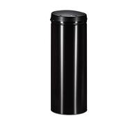 Relaxdays Cubo Basura Cocina Redondo con Sensor, Acero, Negro, 80 x 30 cm