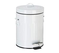 Relaxdays Cubo basura cocina baño blanco,negro,plata