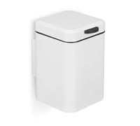 Relaxdays Cubo basura cuadrado 3 l para pared blanco,negro