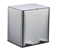 Relaxdays Cubo basura doble filtro antiolor 2x15 L negro,plata
