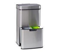 Relaxdays Cubo basura reciclaje con sensor negro,plata