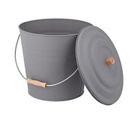 Relaxdays Cubo para cenizas con tapa 12 L marrón claro,gris