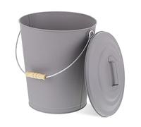Relaxdays Cubo para cenizas con tapa marrón claro,gris