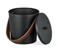 Relaxdays Cubo para cenizas con tapa 4,5 L marrón,negro