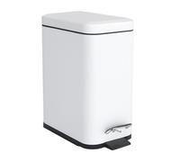 Relaxdays Cubo de baño 5 l con cierre suave blanco,negro,plata