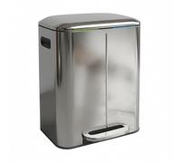 Relaxdays Cubos de basura de 2 secciones plata