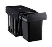 Relaxdays Cubo de Basura 2 Compartimentos, Papelera Cocina Extraíble Bajo Fregadero, 2x8 Litros, 35,5 x 25 x 47cm, Negro