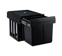 Relaxdays Cubo de basura triple en negro negro