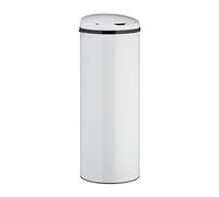 Relaxdays Cubo de basura de 50L con sensor blanco,negro