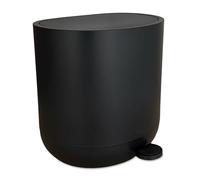 Relaxdays Cubo de basura, 7 litros, cierre suave, pedal, cubo interior extraíble, cubo para cosméticos, negro