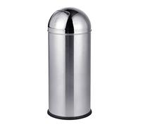 Relaxdays Cubo de acero inoxidable con tapa plata
