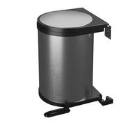 Relaxdays Cubo de basura bajo fregadero de 12 l negro,plata
