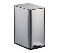 Relaxdays Cubo de basura baño 10 L negro,plata