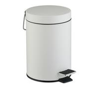 Relaxdays Cubo de basura baño 3 L con cierre suave blanco,negro