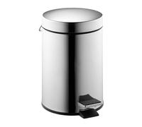 Relaxdays Cubo de Basura Baño, 3 L, Papelera Redonda, con Tapa, Acero Inoxidable Brillante, Interior Extraíble, Plateado