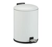 Relaxdays Cubo de basura baño 3 l con cierre suave blanco