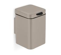 Relaxdays Cubo basura cuadrado 3 l para pared beige,negro