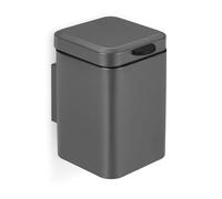 Relaxdays Cubo basura cuadrado 3 l para pared negro,gris