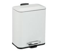 Relaxdays Cubo de basura para baño 5 l con tapa blanco