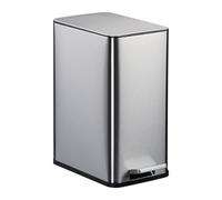 Relaxdays Cubo de basura baño 10 L negro,plata