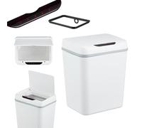 Relaxdays Cubo de basura de baño con sensor blanco,negro,gris