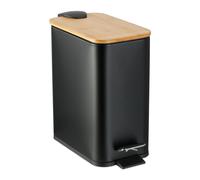 Relaxdays Cubo de basura baño cuadrado 5 L marrón claro,negro,plata