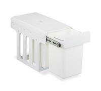 Relaxdays Cubo de Basura Cocina, 2 Compartimentos, 2x 8L, 35,5x25x47 cm, Extraíble, Papelera Reciclaje Fregadero, Blanco