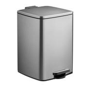 Relaxdays Cubo de basura de cocina 20 L con pedal, interior extraíble y bolsas Negro/Plata