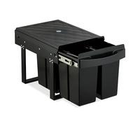 Relaxdays Cubo de Basura Cocina, 4 Espacios, 4x 8 L, 34,6 x 34 x 51,8 cm, Extraíble, Papelera Reciclaje Fregadero, Negro
