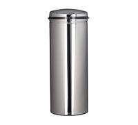 Relaxdays Cubo de Basura Cocina, 50 L, con Sensor, de Acero Inoxidable, 80 x 30 cm, Tapa Automática, Redondo, Plateado