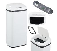 Relaxdays Cubo de basura de cocina con sensor blanco,negro
