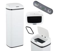 Relaxdays Cubo de basura de cocina con sensor blanco,negro
